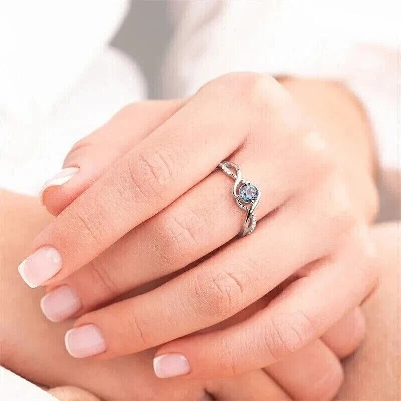 2.25Ct Round Cut Lab Created Alexandrite Anniversary 14K White Gold Finish Ring