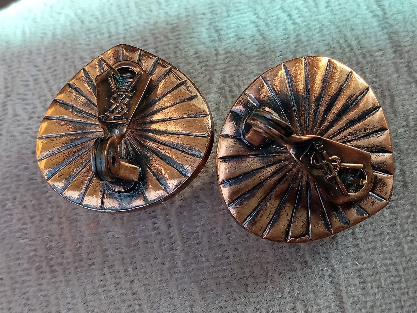 Vintage Ives Saint Laurent Coppertone & Amber tone Clip/Pierced Earrings
