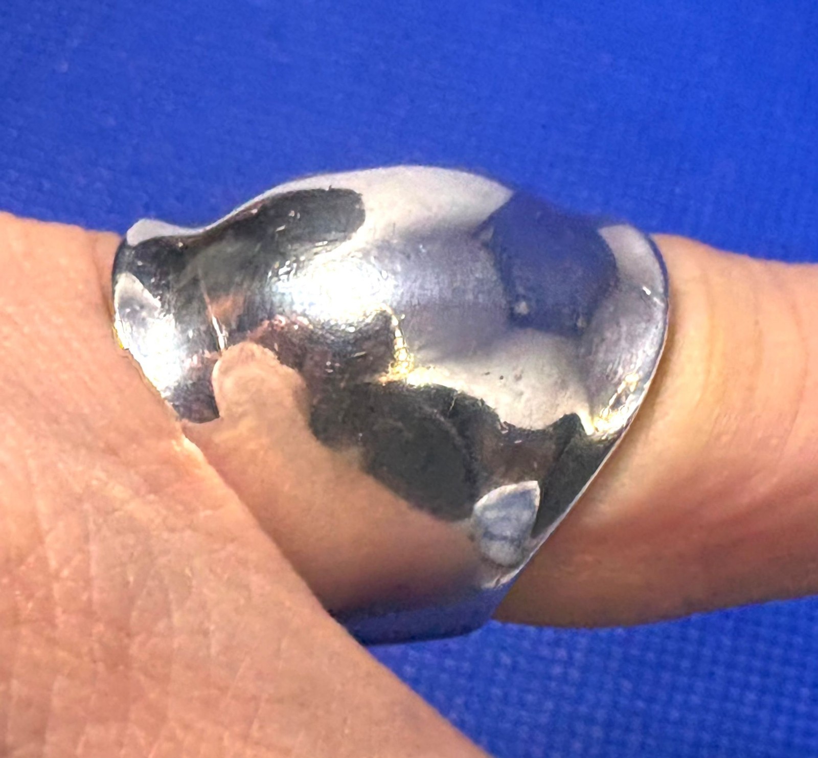 Y70 Turtle Shield Modernist 10.84g 1970 Vintage 925 Sterling Silver Ring Size 7