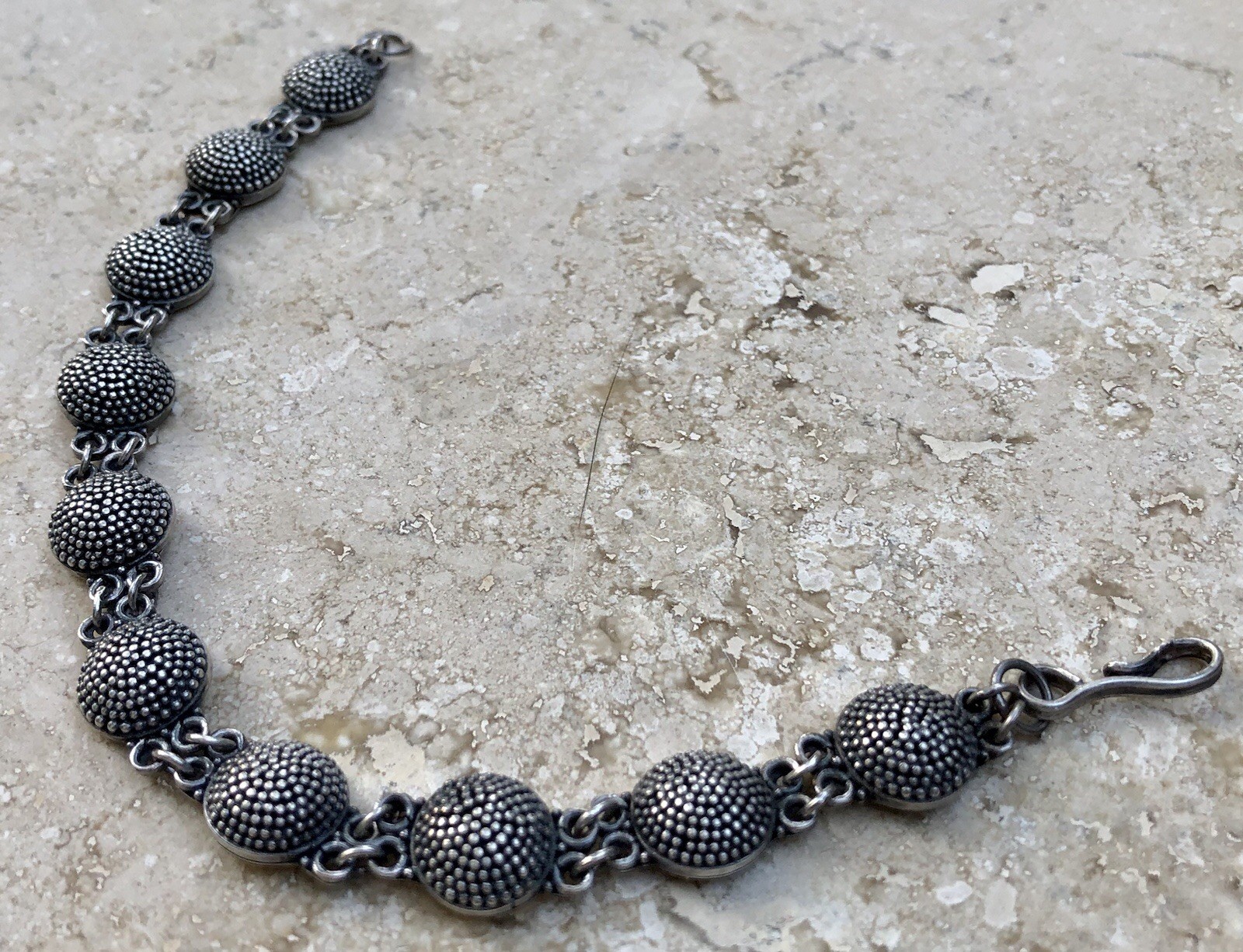 ✨🫧 VINTAGE .925 STERLING SILVER DOME BEAD BALL Link Bracelet | ESTATE Piece 🫧✨
