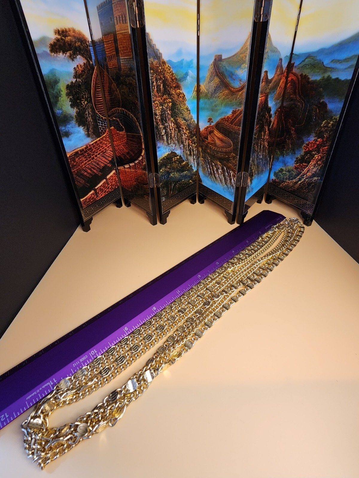 Vtg SARAH COVENTRY Necklace Bracelet Set Multi-Strand Gold Tone Snail Chain 24″