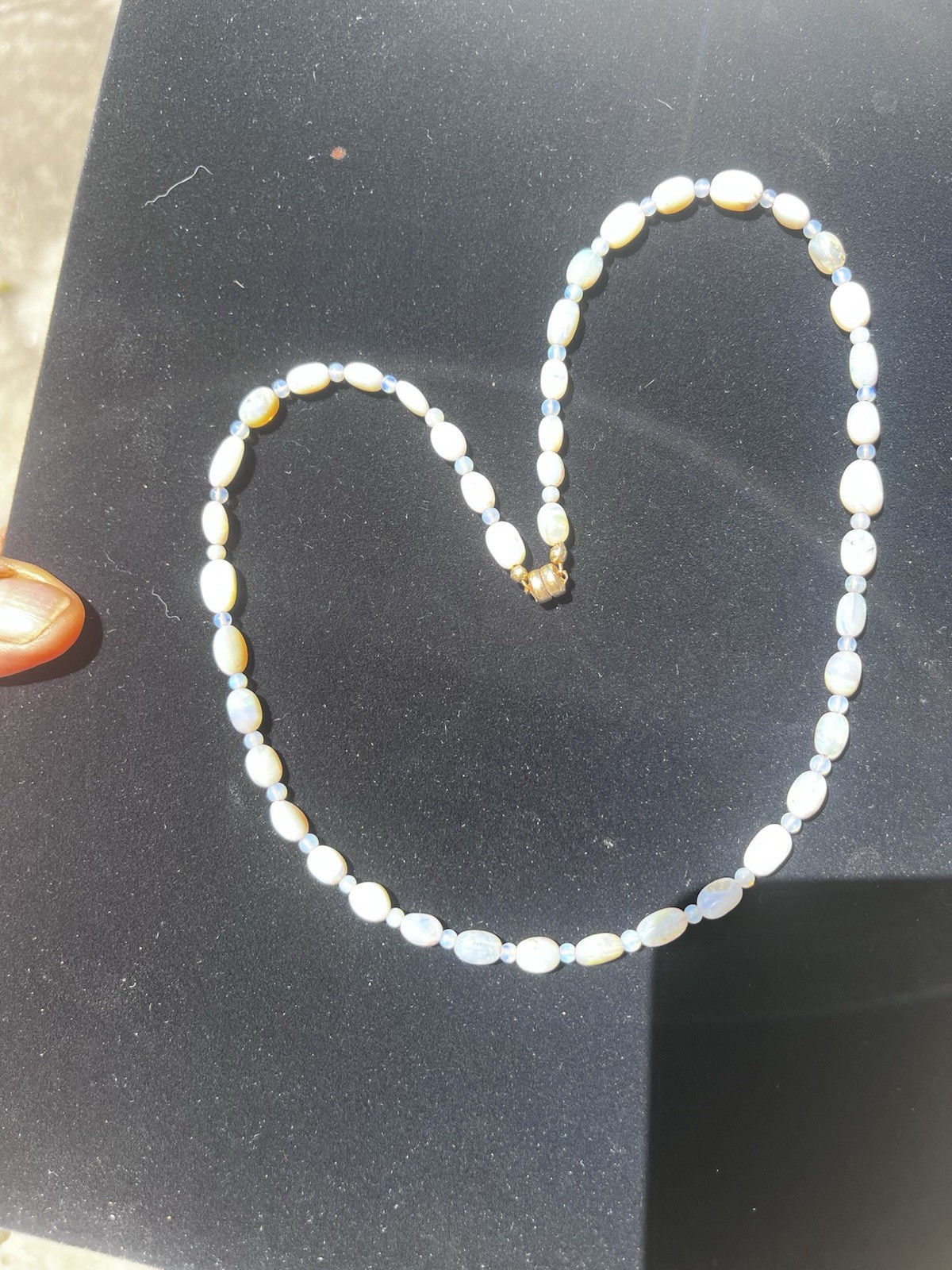 Grade A Opal Bead w/Gold FilledMagnetic Clasp, Iridescent Flashes