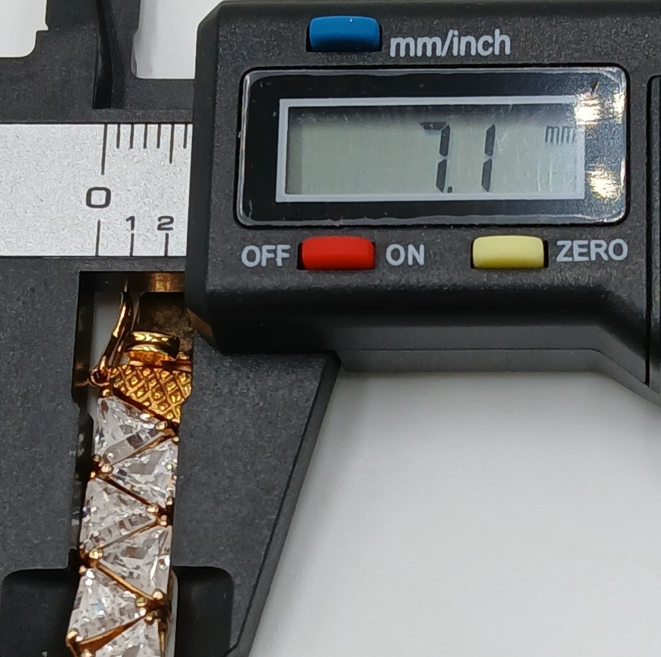 VTG 925 GL Trillion Cut Tennis Bracelet 7in Sterling Silver Vermeil 25gtw CZ