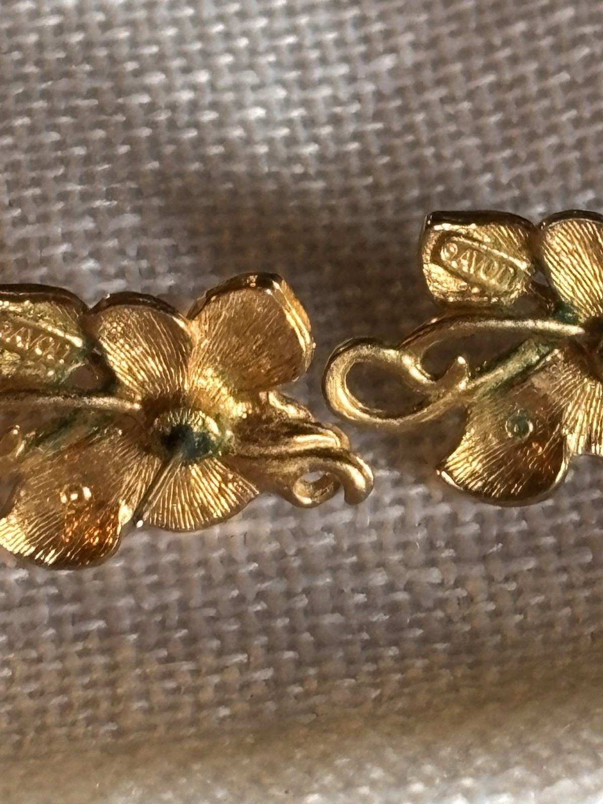 Vintage Avon + Costume Jewelry Post Earrings Lot of 5 Pairs Gold Tone Cloisonne