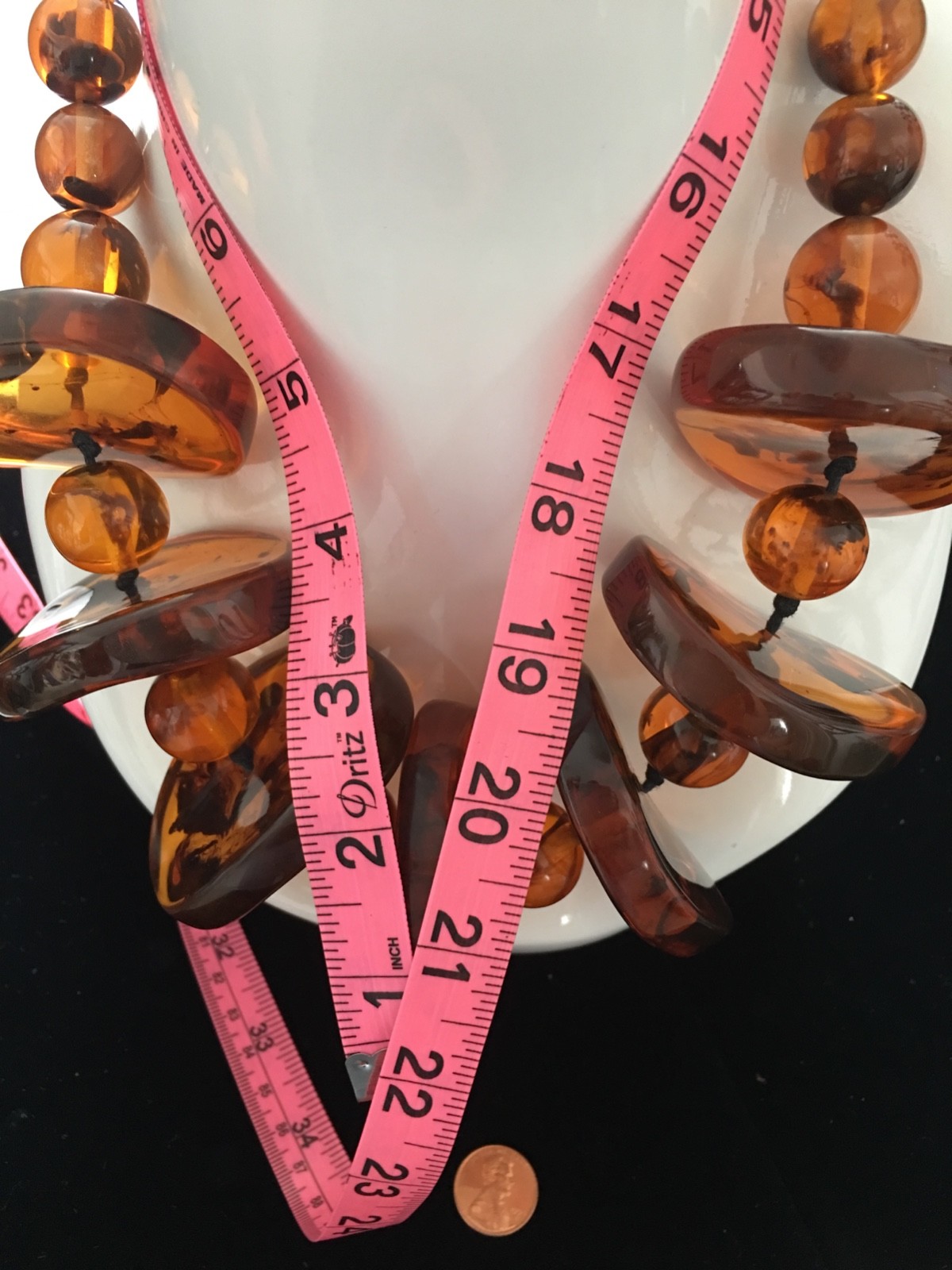 Anthropologie Amber Resin Statement Necklace