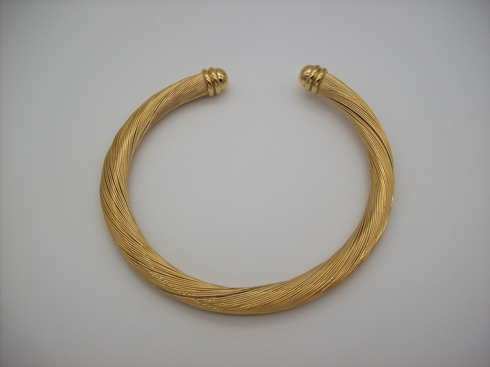 Vintage GoldTone Wire Chunky Heavy Choker Retro Statement Necklace 1990s Y2K