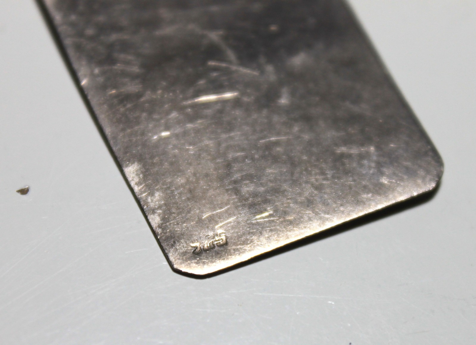 Vintage Peru 925 Sterling Silver Initial Monogram MR Pendant Plate Travel 90s