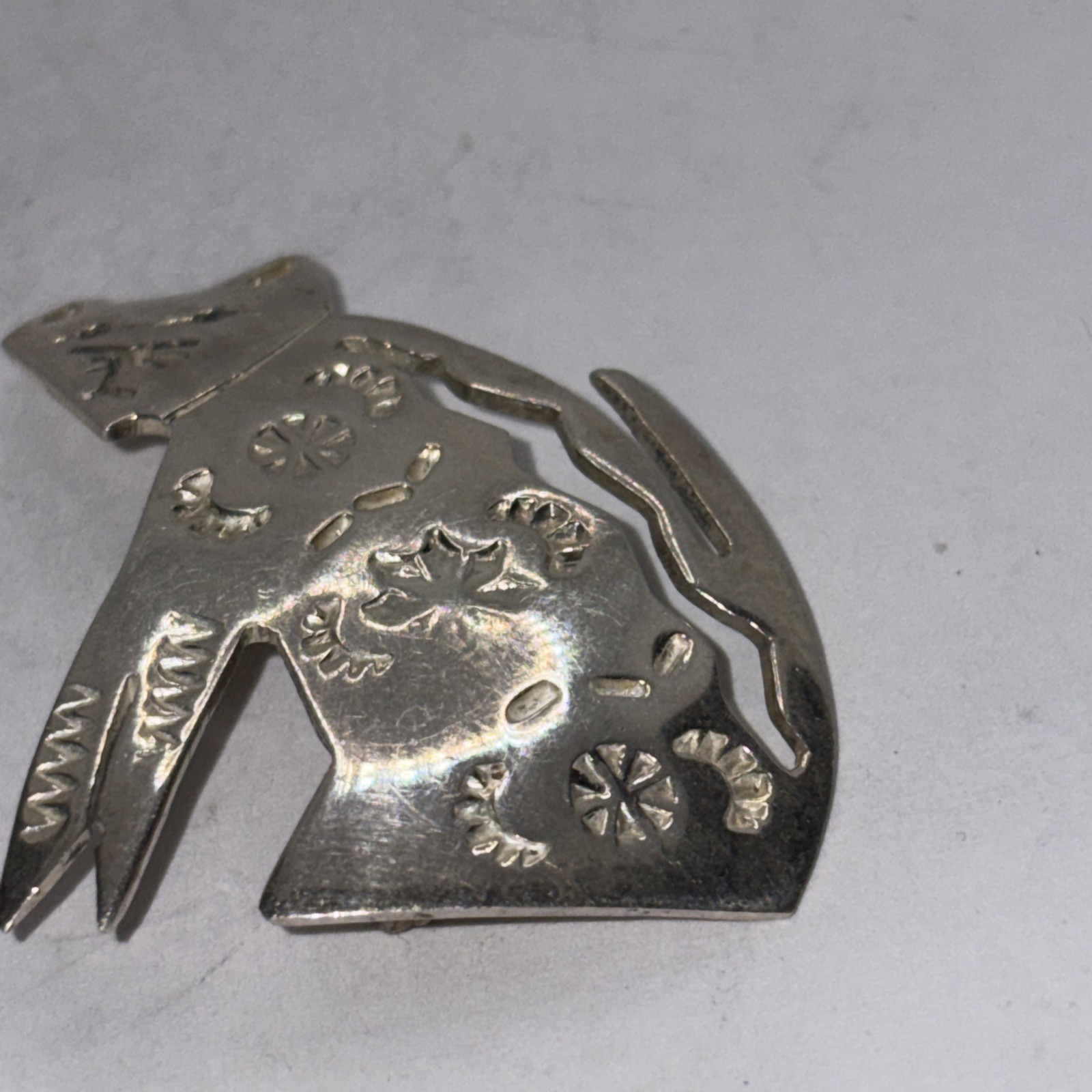 Vintage Mexico 925 Sterling Silver Cat Brooch Kitty Pin Cat Lovers