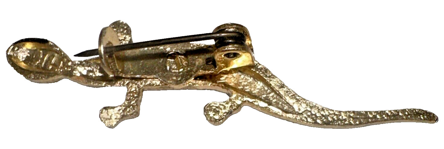 Vintage Small Bronze Color Lizard/Gecko Brooch, 2″ Long, preowned