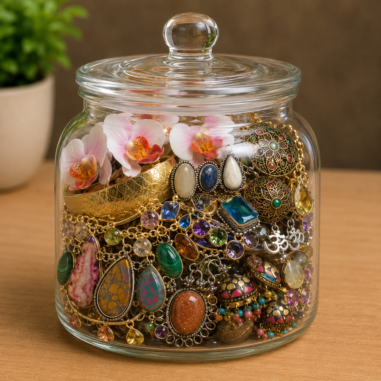 Mystery Jar Mixed Jewelry Lot Ethnic Vintage NO JUNK ALL WEARABLE 10 pc