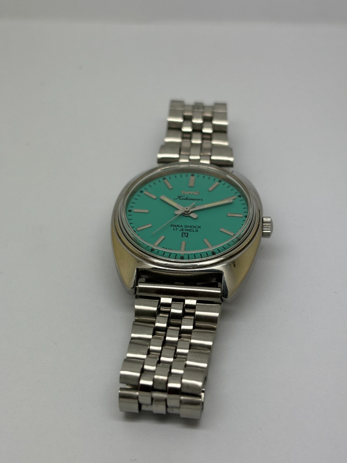 Vintage HMT Kohinoor Blue Dial Mechanical hand Winding Transparent Back Case