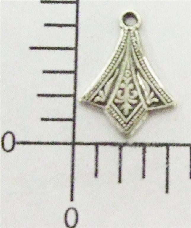 18894 4 Pc Matte Silver Oxidized Victorian Dangle Jewelry Finding Charm