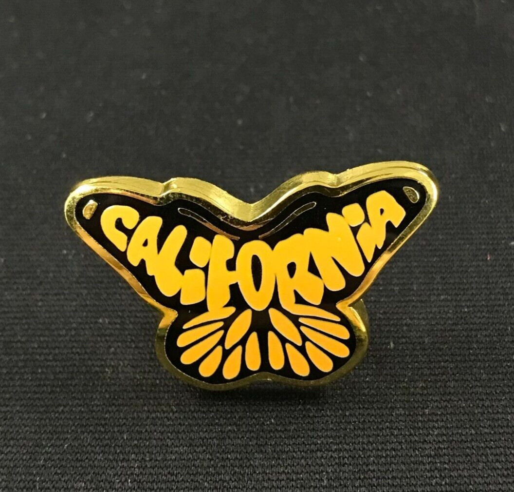 Life At Sea Butterfly California Enamel Pin 1 1/4″ Yellow & Black Monarch CLEAN!