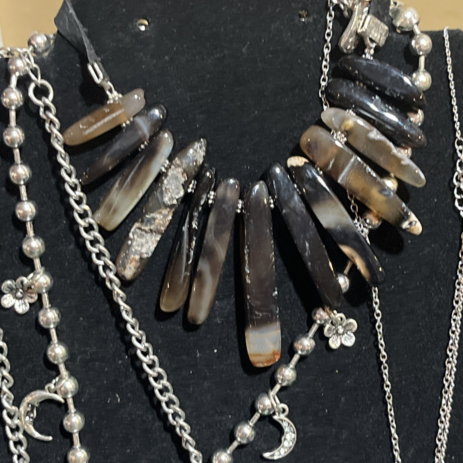 Jewelry Fashion lot Eclectic Silver Tone Vtg Modern Necklaces Bracelets Bulk
