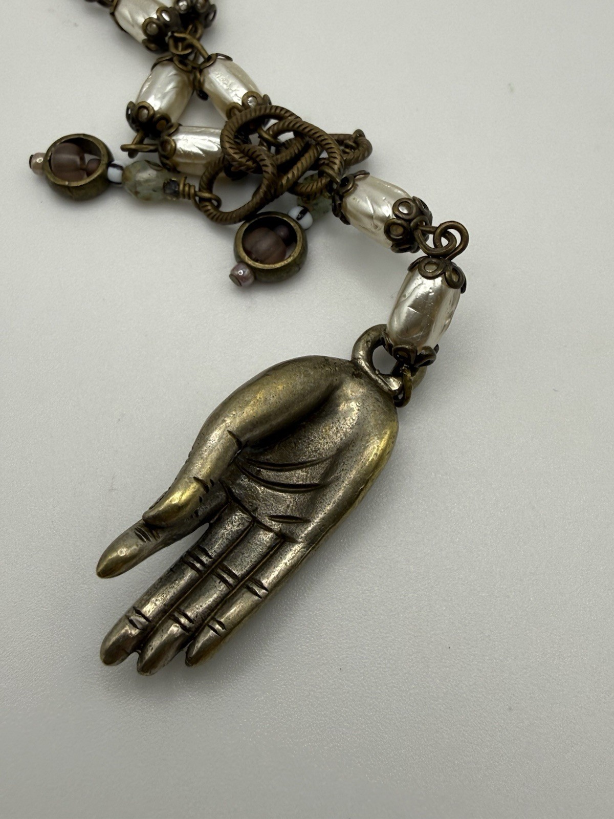 Reproduction Of Victorian Hand Necklace 22” Plus 3” Extender
