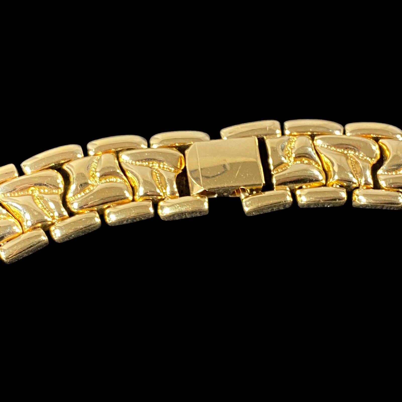 Vintage Gold Tone Linked Choker Collar Statement Necklace 12 in