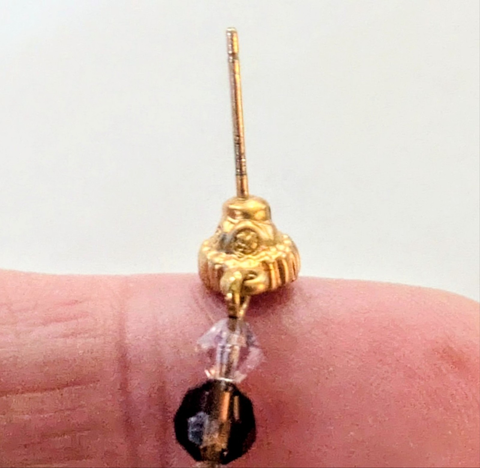 Vintage SWAROVSKI Swan Signed Brown Garnet Tone Crystal Dangle Drop Earrings 1.5