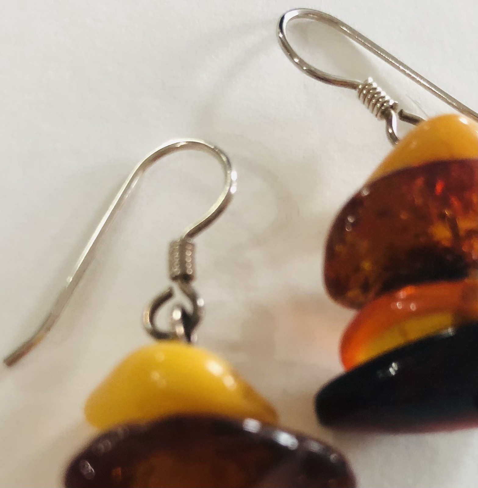 SILPADA W1015 Sunset Stack Baltic Amber Earrings Sterling Silver 925 Retired C