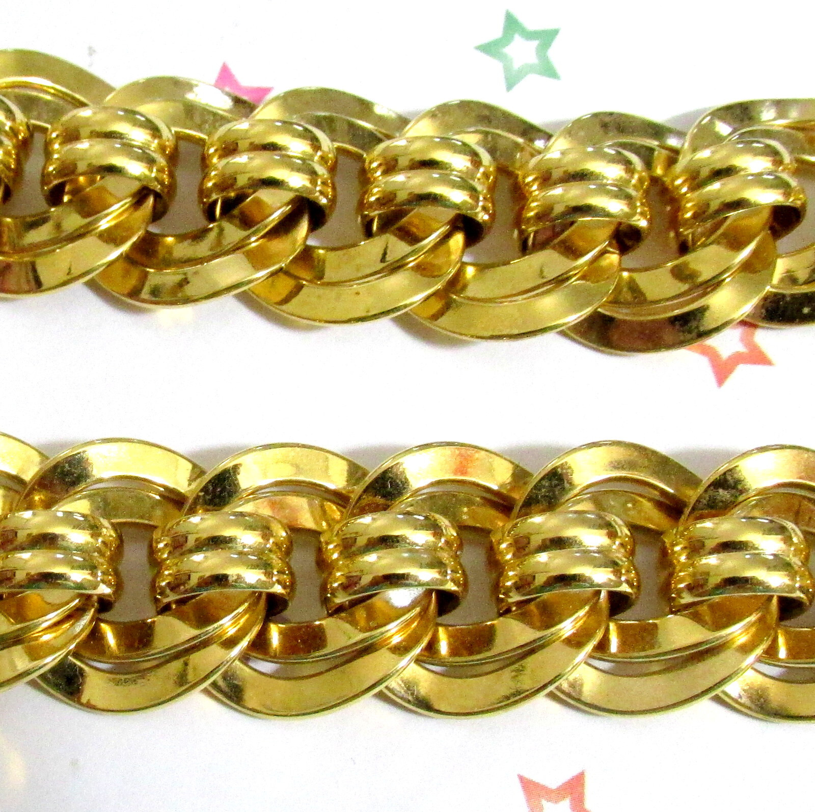 VTG RUNWAY WEIGHTY GP 19″ NAPIER DOUBLE LINK CHAIN NECKLACE CLASSIC STATEMENT