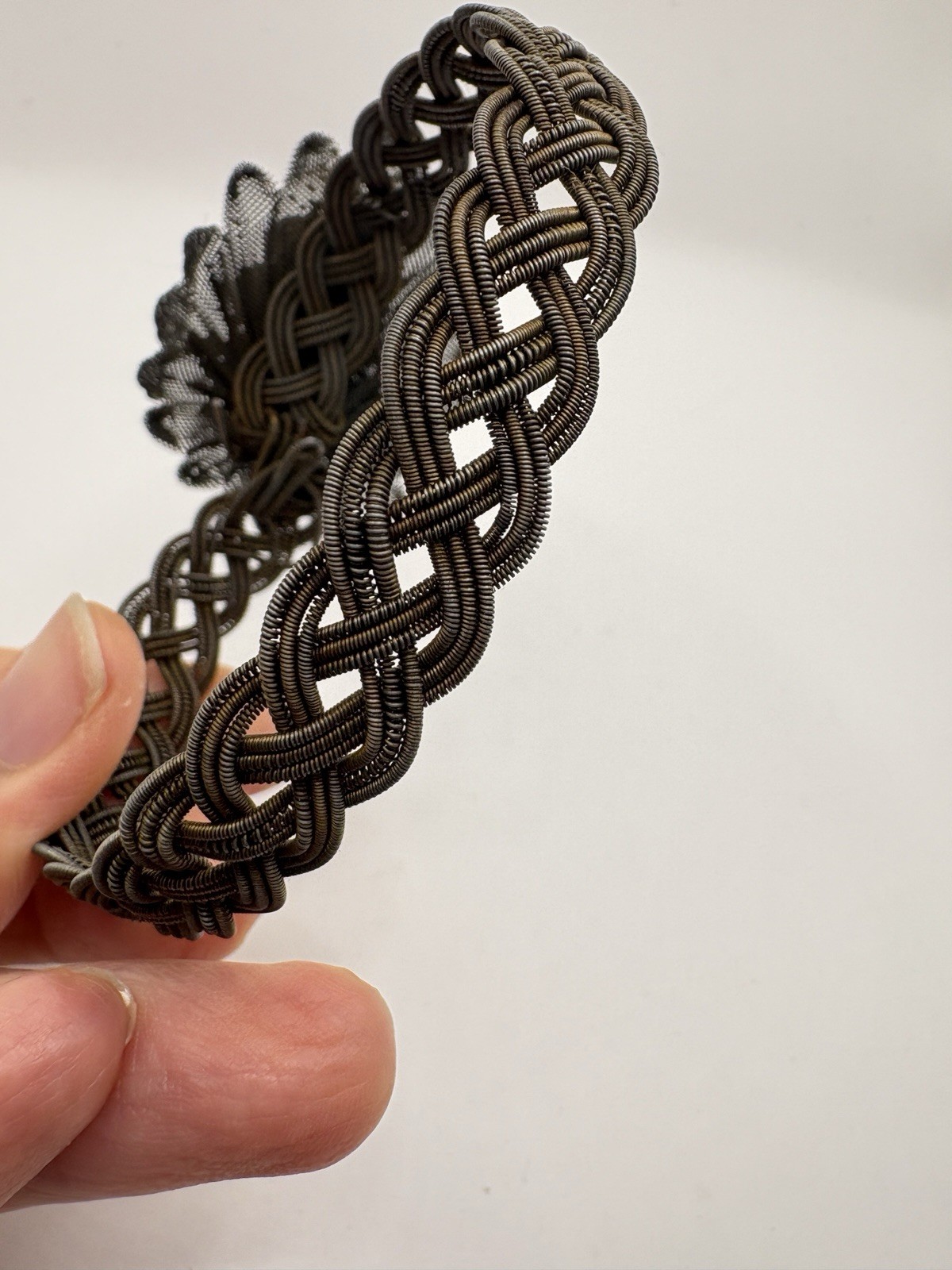 Antique German Silesian Iron Wire work Grape Cluster Bracelet
