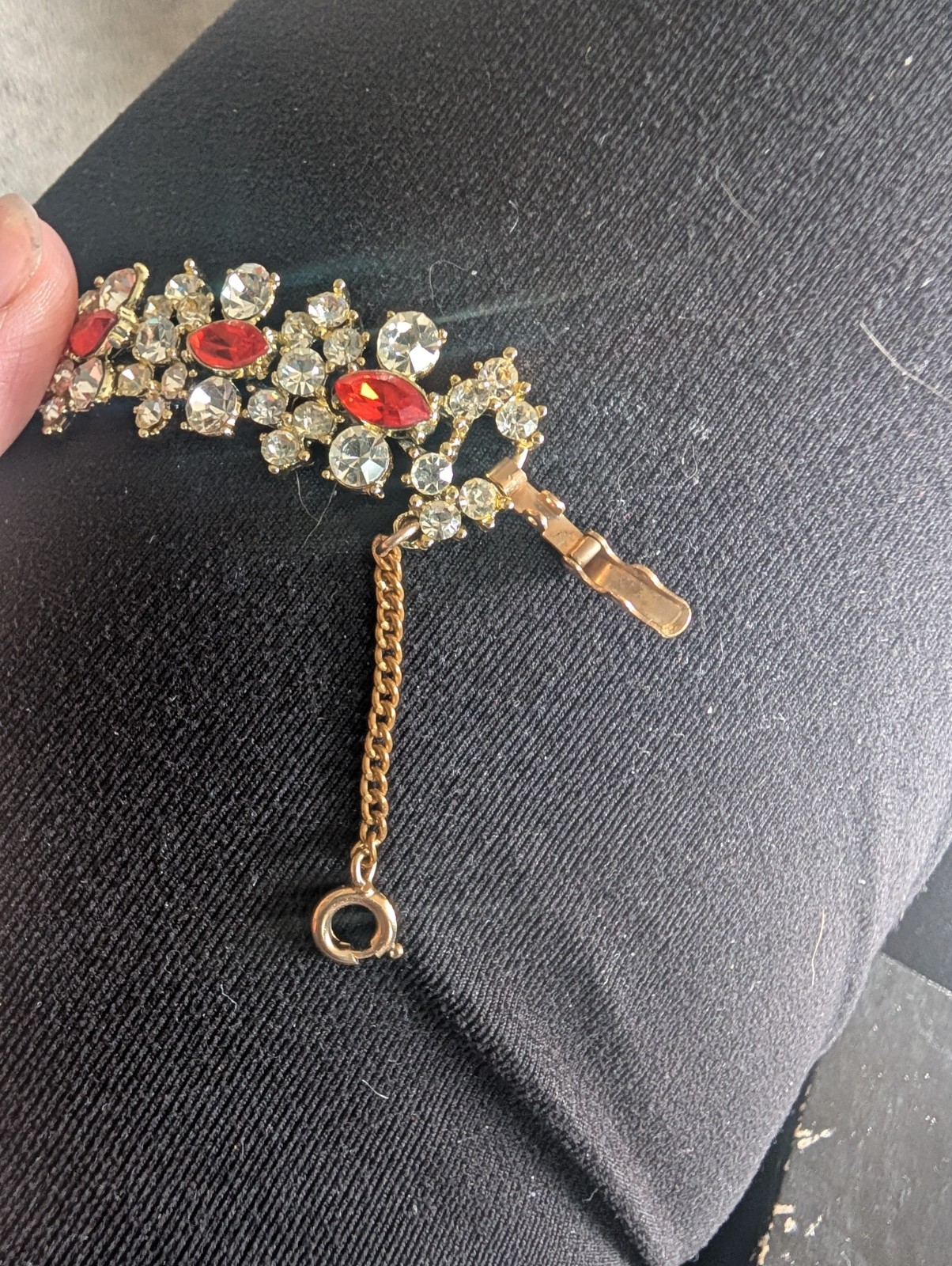 Costume Jewelry Set From 1960s, Braclet, Clip On Earrings, Broche