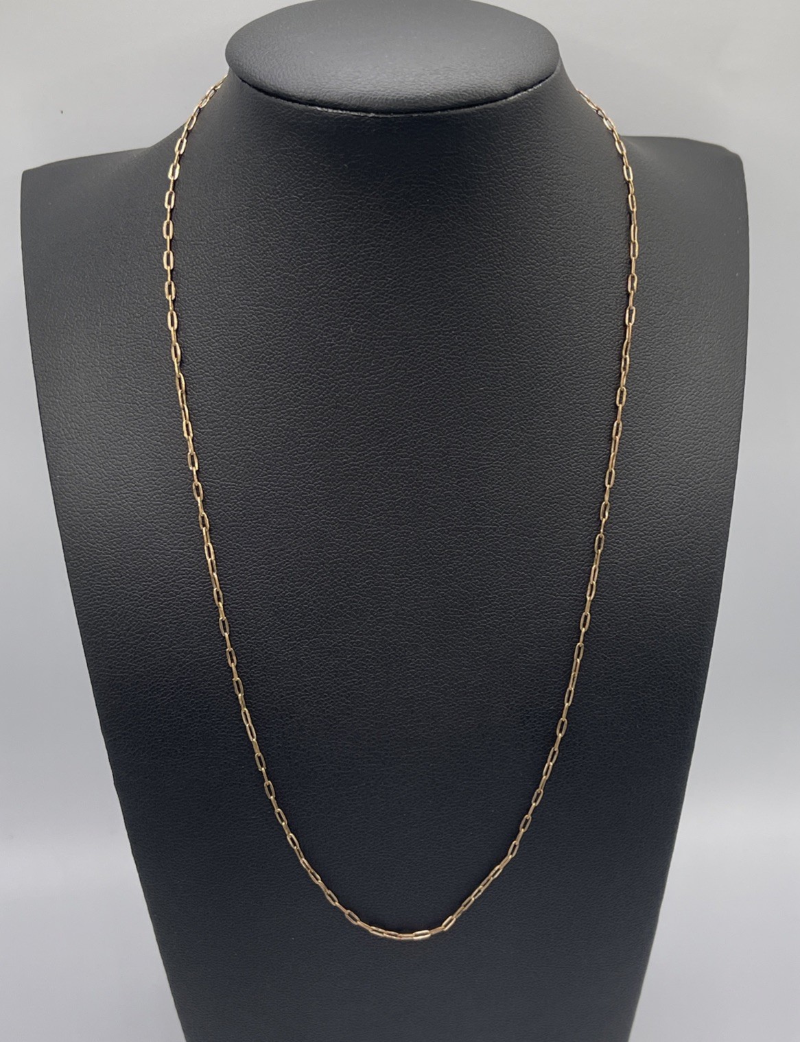 Antique Rolled Gold Paperclip Chain Necklace 17.25” 1.4mm