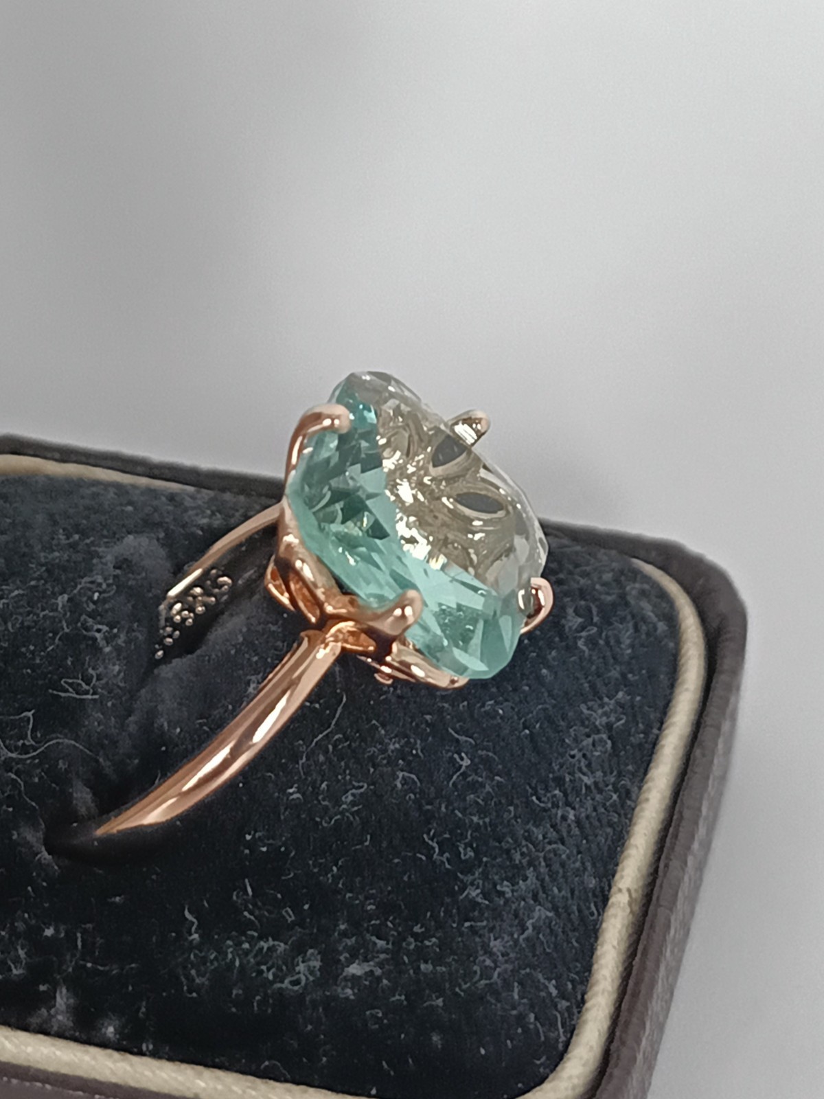 Vintage 1990-s 14 Ct Rolled Gold Large Green Peridot Ring Size UK S US 9