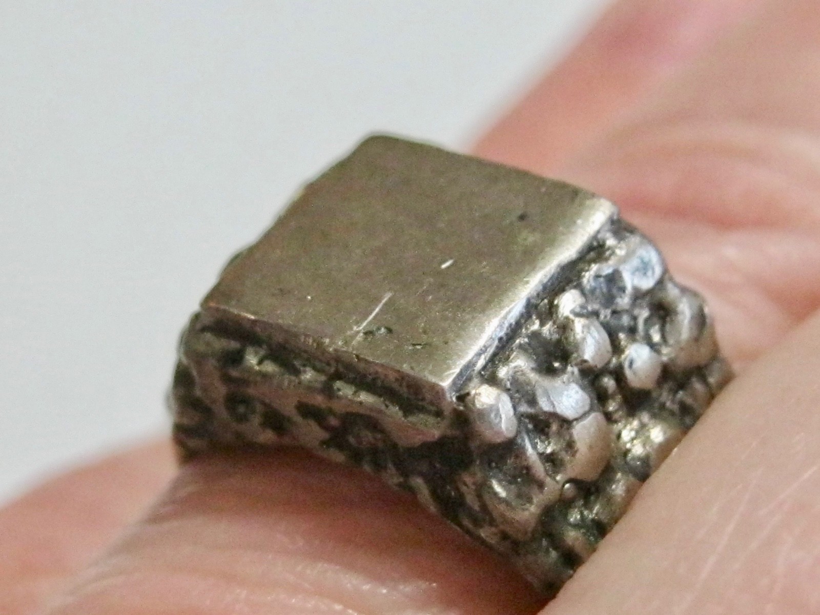ARTS AND & CRAFTS STERLING SILVER SIGNET INITIAL MONOGRAM BLANK MENS MANS RING