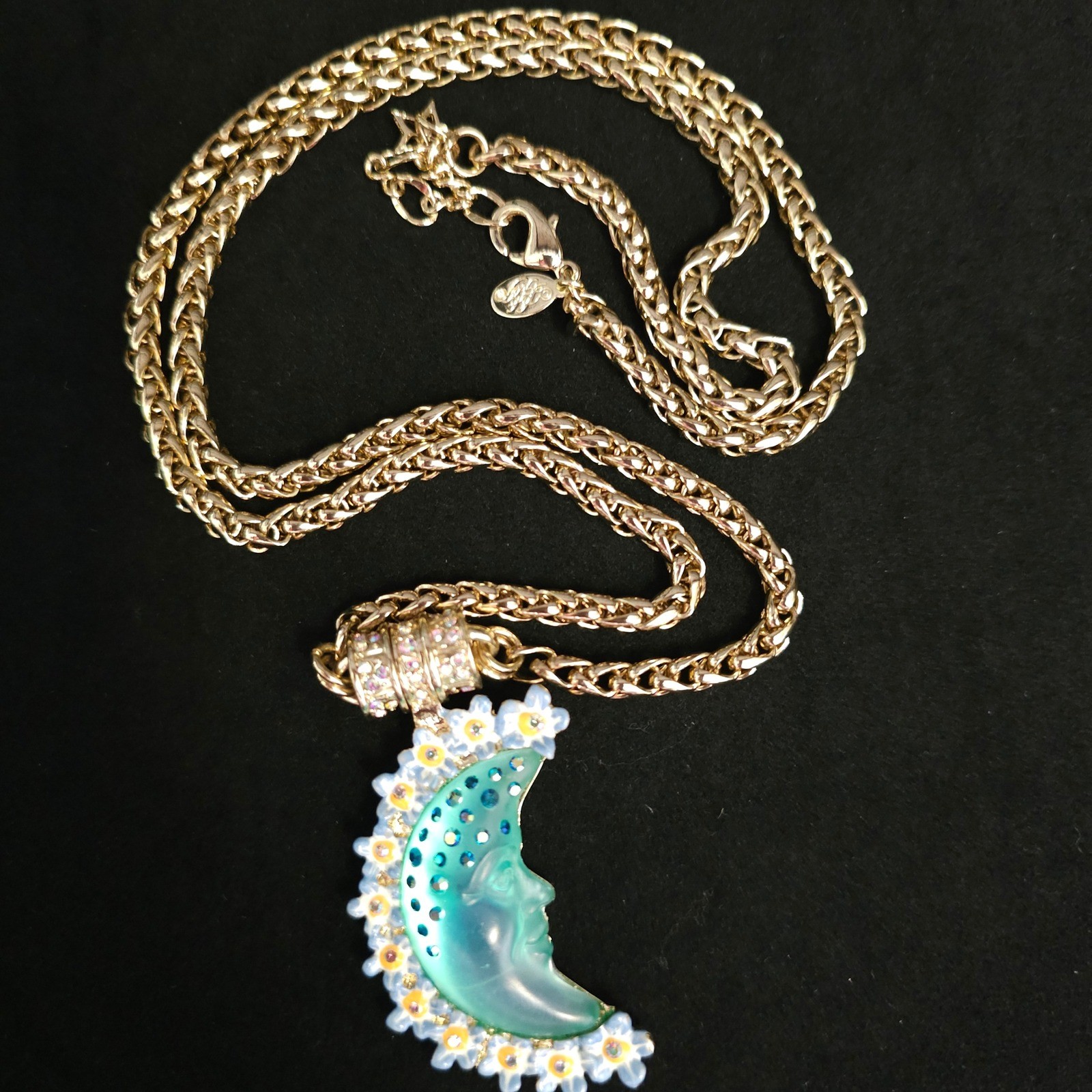 Kirks Folly Goddess Moon Magnetic Necklace & Pendant 30″ Celestial Gold Tone