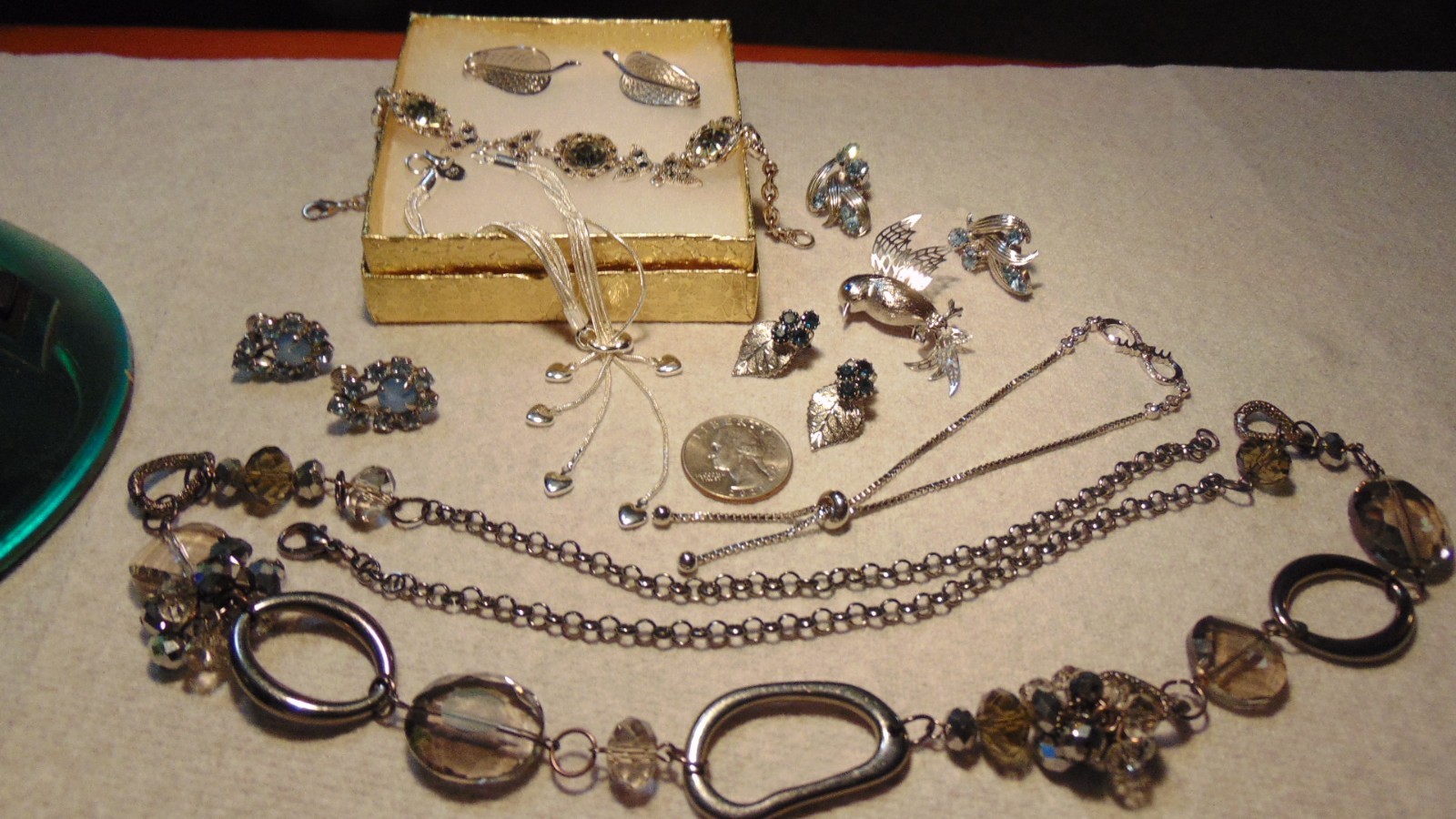Vintage, Junk Drawer, Costume Jewelry Lot, All Wearable, No Missing Stones