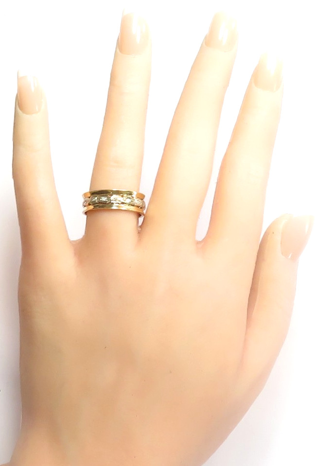 Antique Deco 1920’s 14K Two Tone Eternity Wedding Band Size 8.5 UK-Q1/2 EGL USA