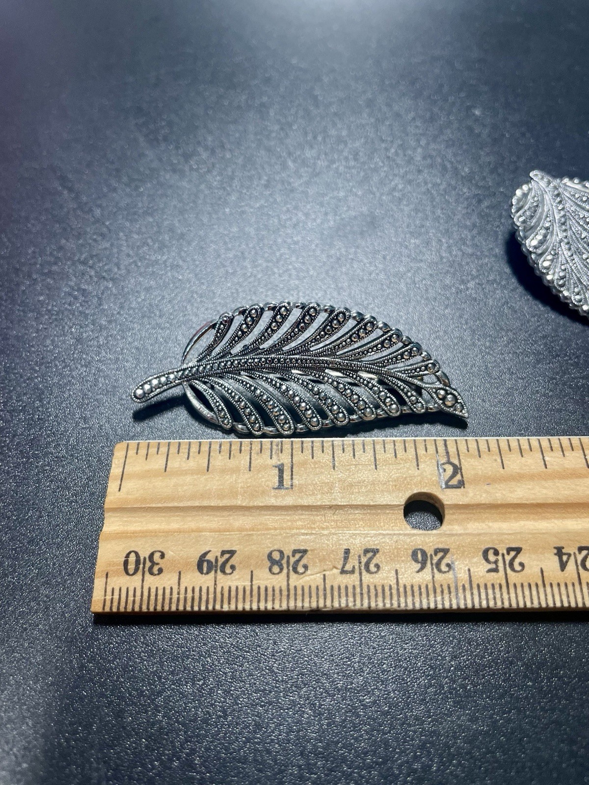 Vintage Marcasites Eloxal Silver Earrings And Brooch West Germany Jewelry