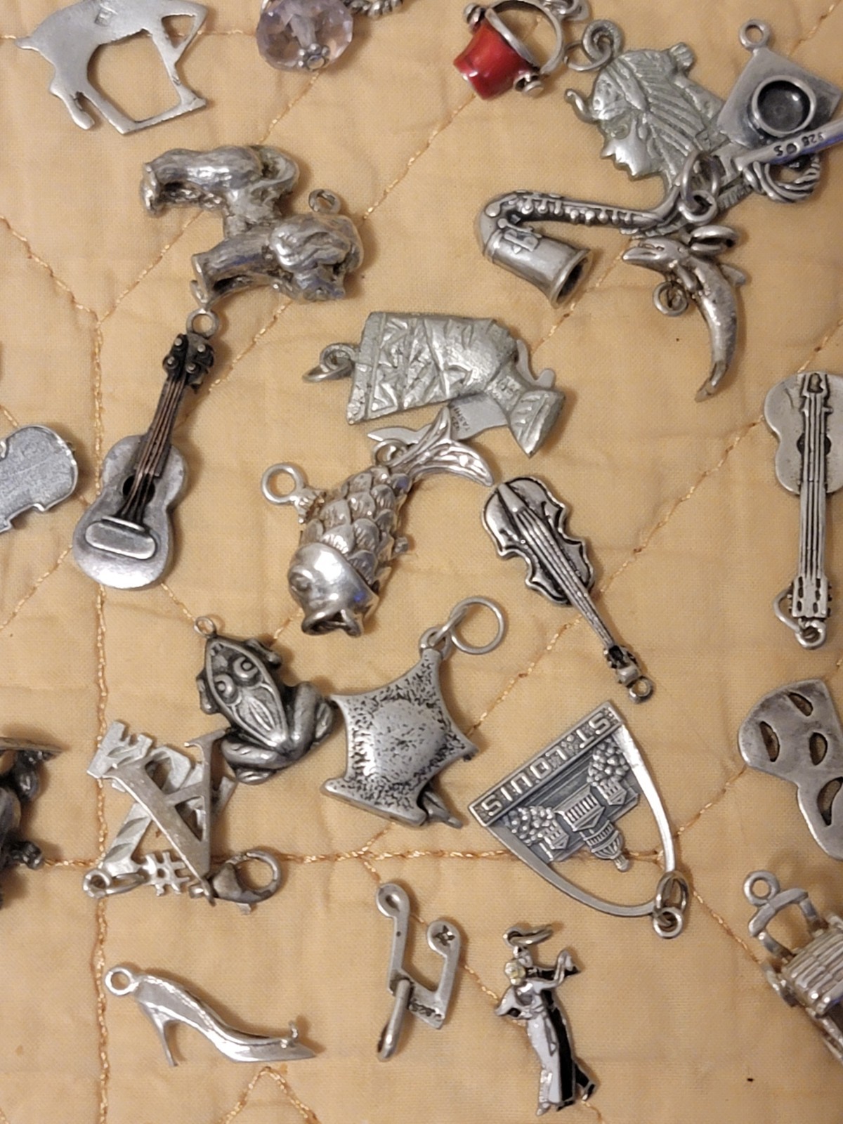 sterling silver charms lot used . 100 Grams .