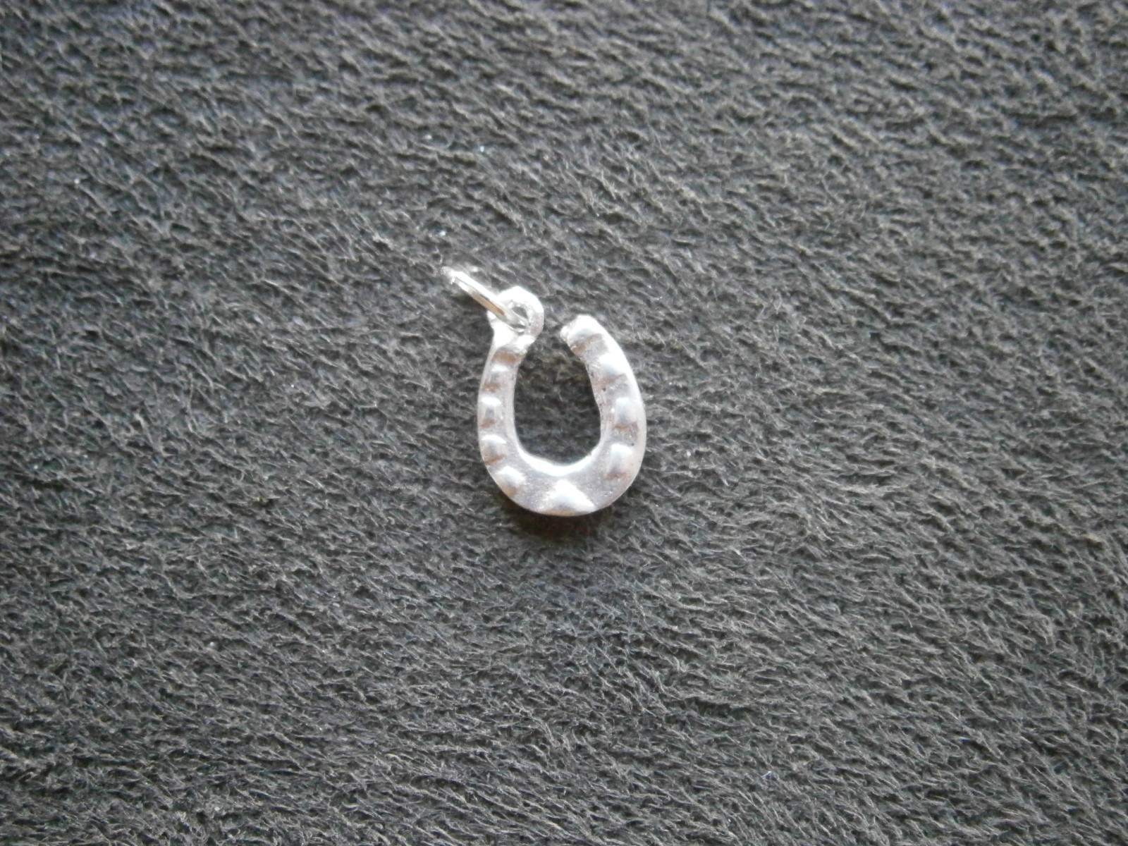 TINY Lucky Horseshoe Vintage Shiny Sterling Silver Bracelet Charm Pendant