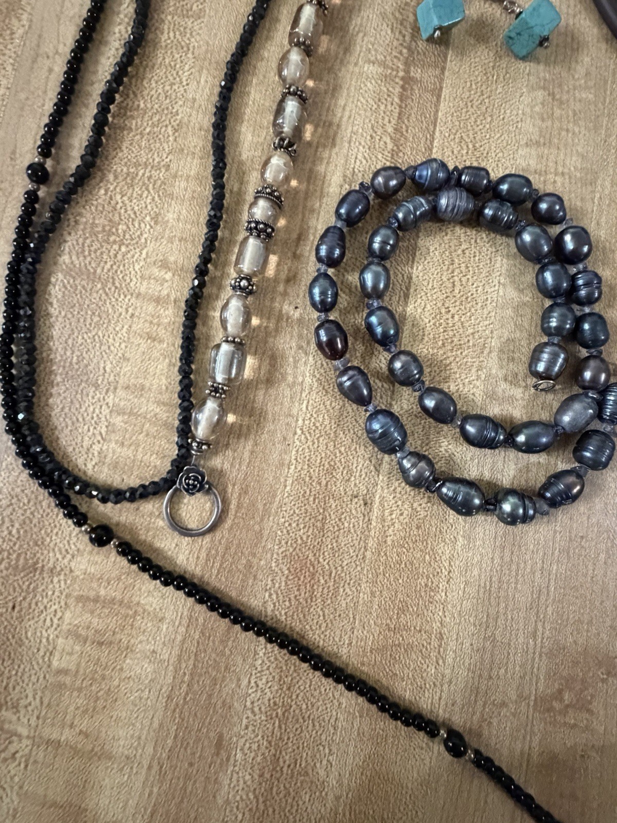 Sterling Silver Vintage Modern Mix Bead Plastic Stone Necklaces Bracelet Lot
