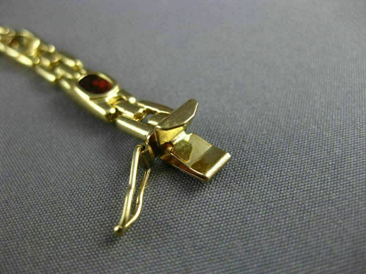 ESTATE WIDE 5.0CT AAA OVAL MULTI GEM 14K YELLOW GOLD SQUARE LINK BRACELET #22711