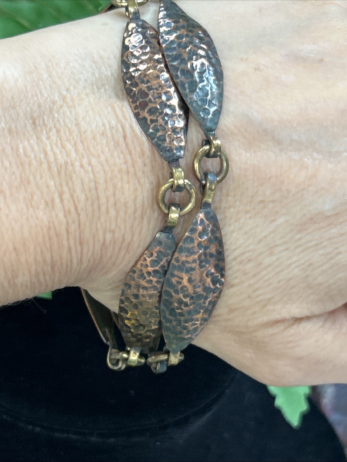 Vintage Maya Mexico Men Or Women’s Hammered Copper Bracelet 8.5”large Wrist 30 g