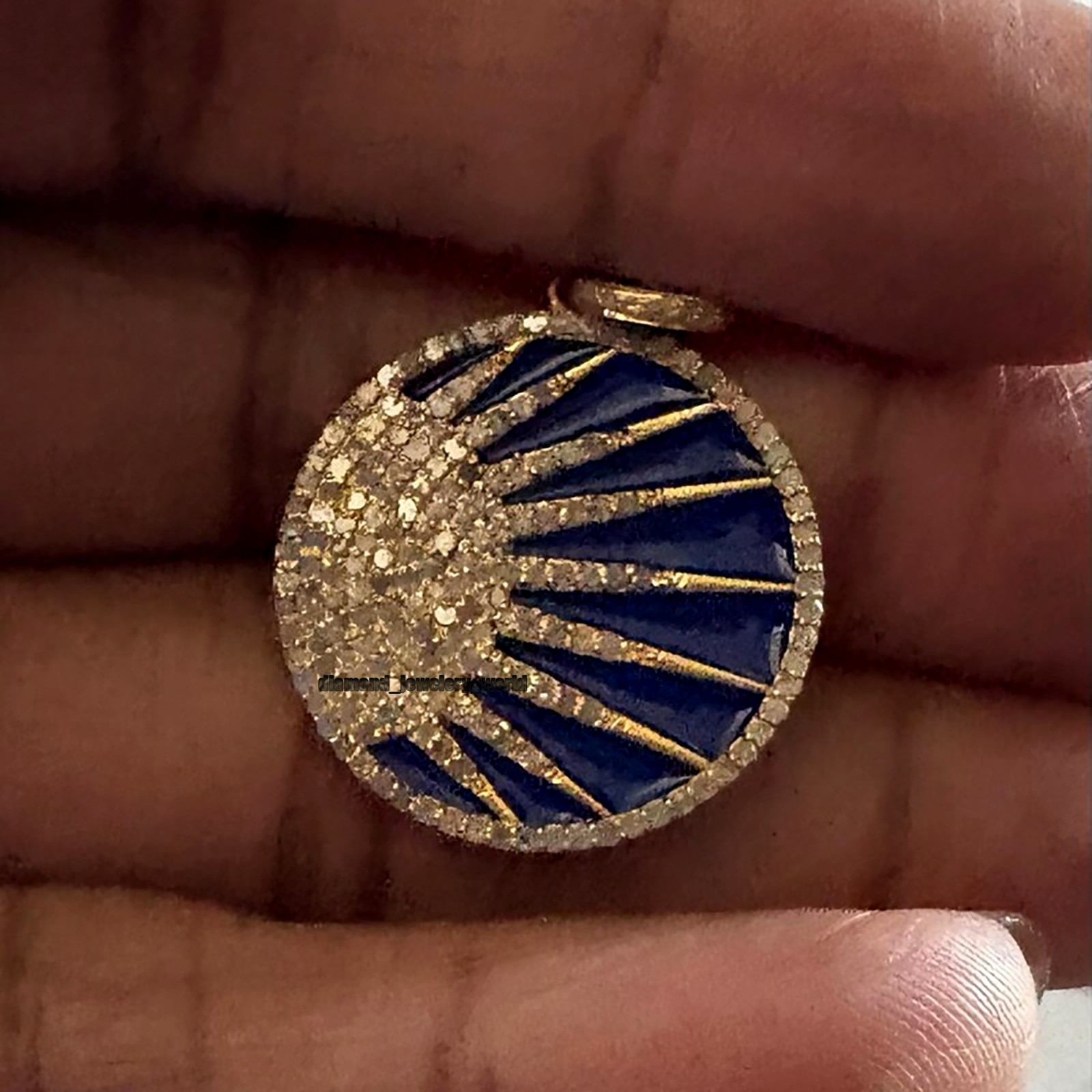 Victorian 1.95ctw Genuine Old Mine Rose Cut Diamond Silver Sun Pendant Jewelry