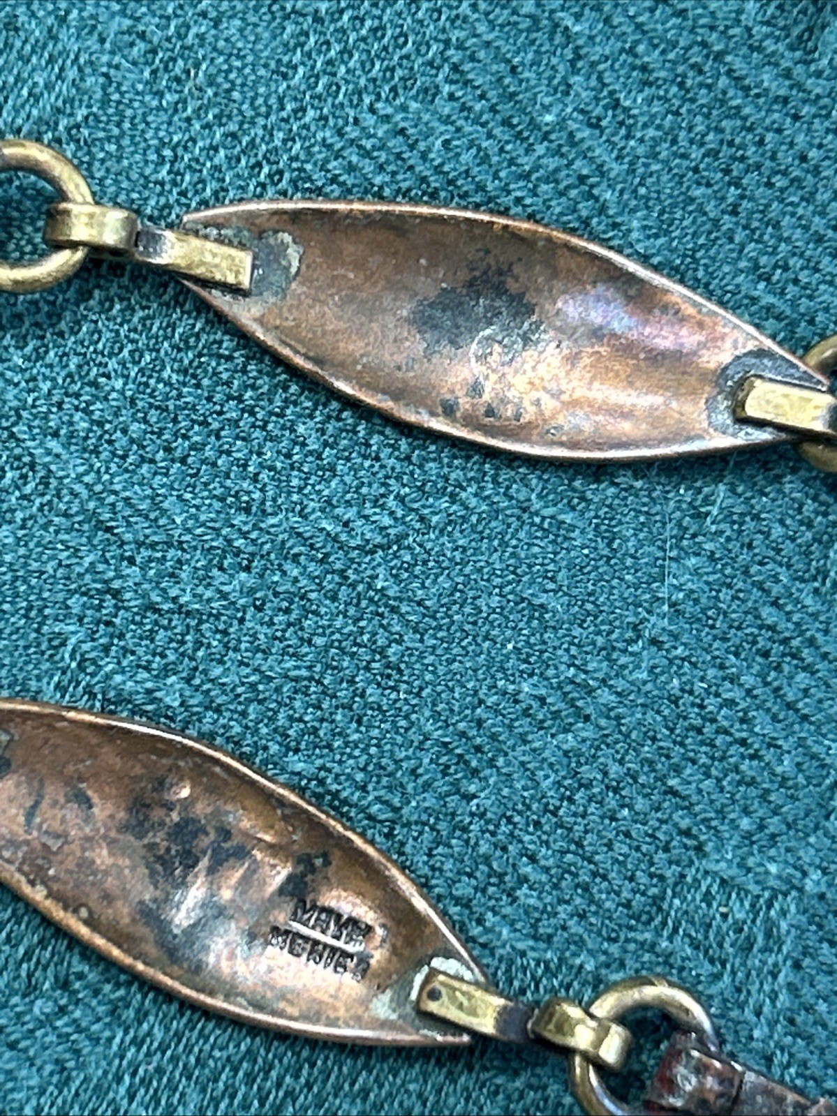 Vintage Maya Mexico Men Or Women’s Hammered Copper Bracelet 8.5”large Wrist 30 g