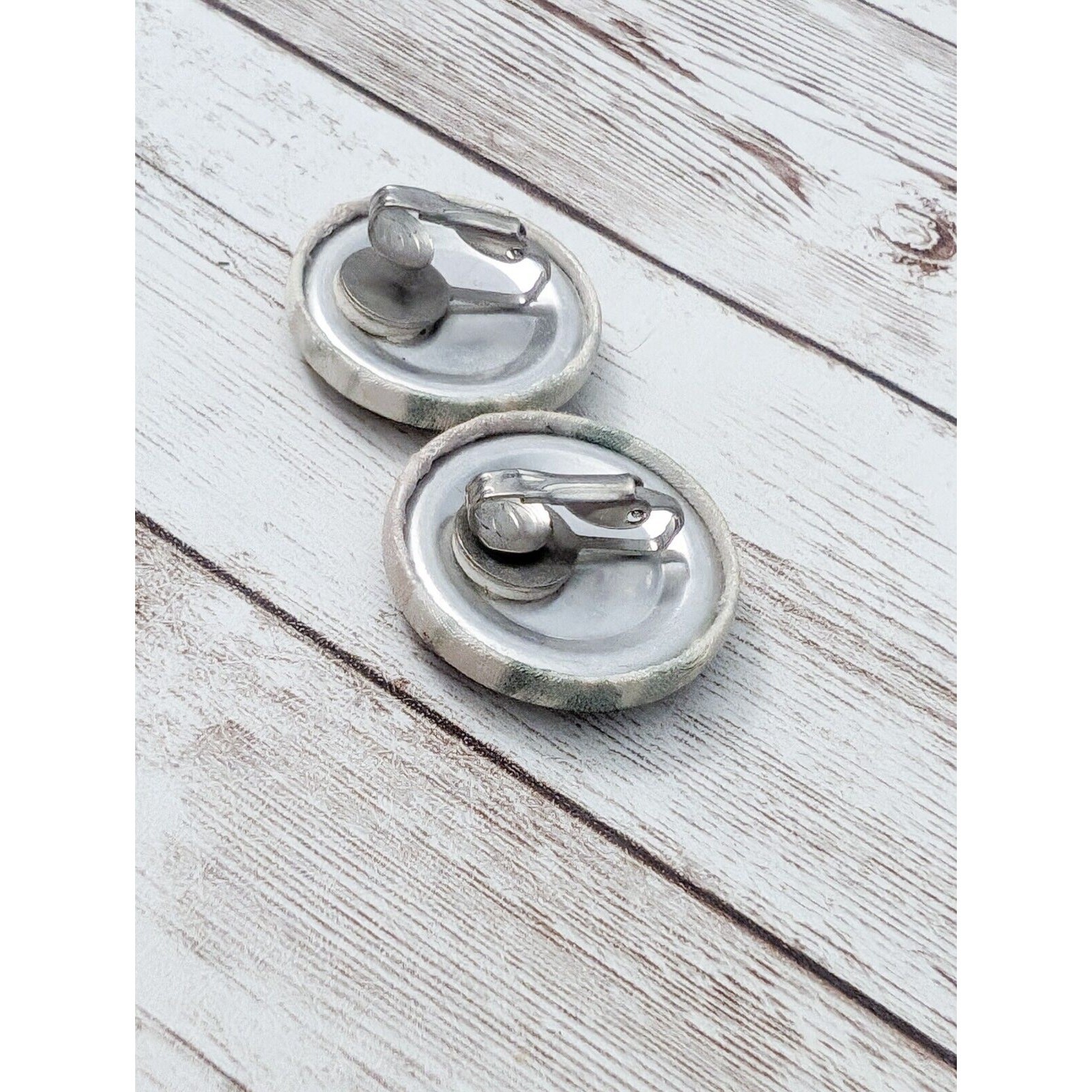 Vintage Clip On Earrings – Fabric Button Style 1 & 1/8″