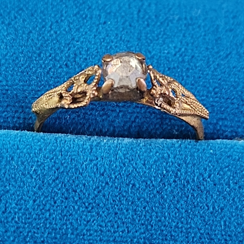 Antique Paste Stone Ring Victorian Germany Gold Filled 7.25