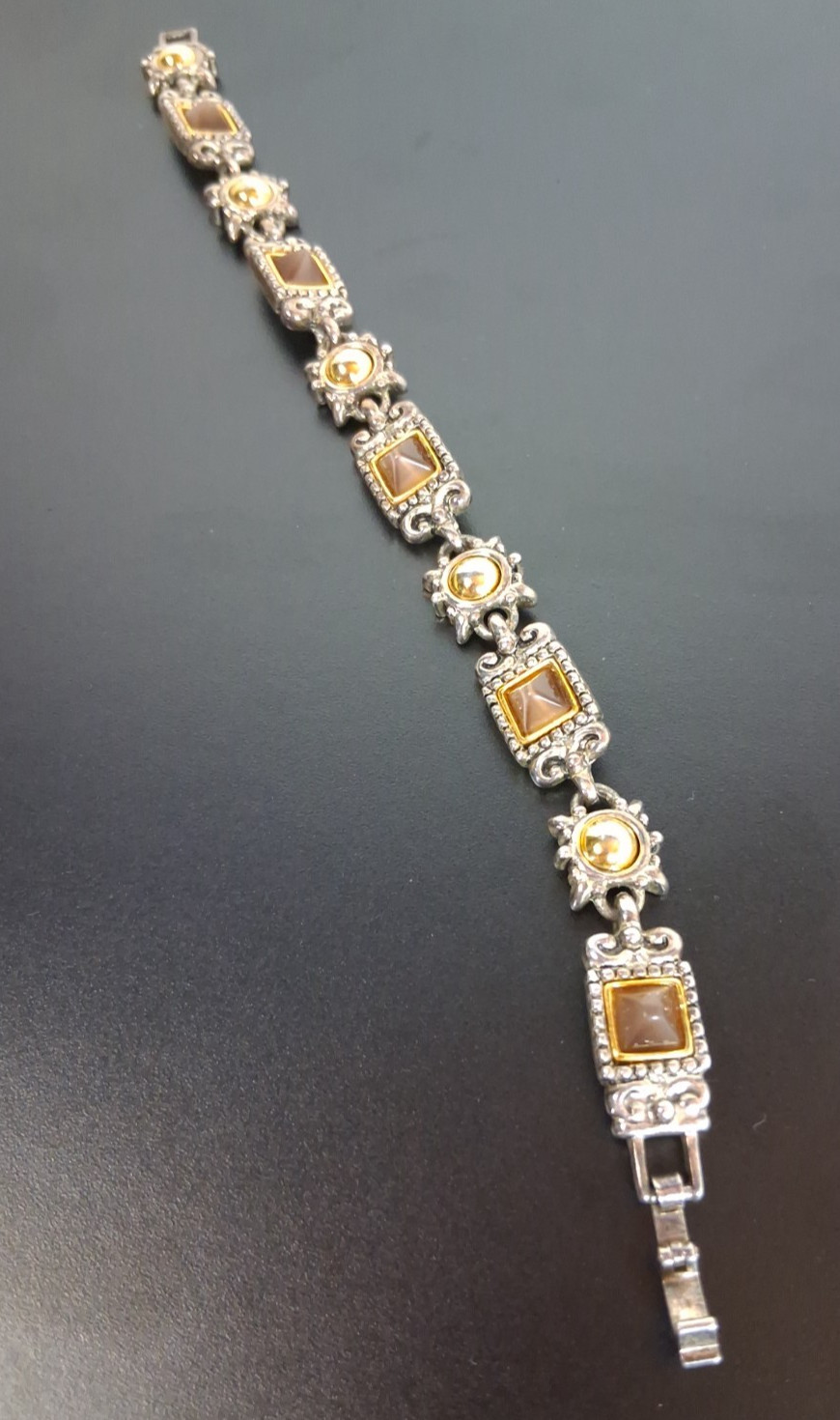 Vintage Premier Designs Bronze Boho Jewelry Bracelet 8″ Long Marked Crown