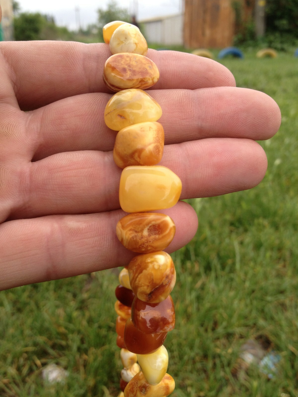 Vintage Natural Baltic Amber Neckalce Egg Yolk Butterscotch 40 gr.