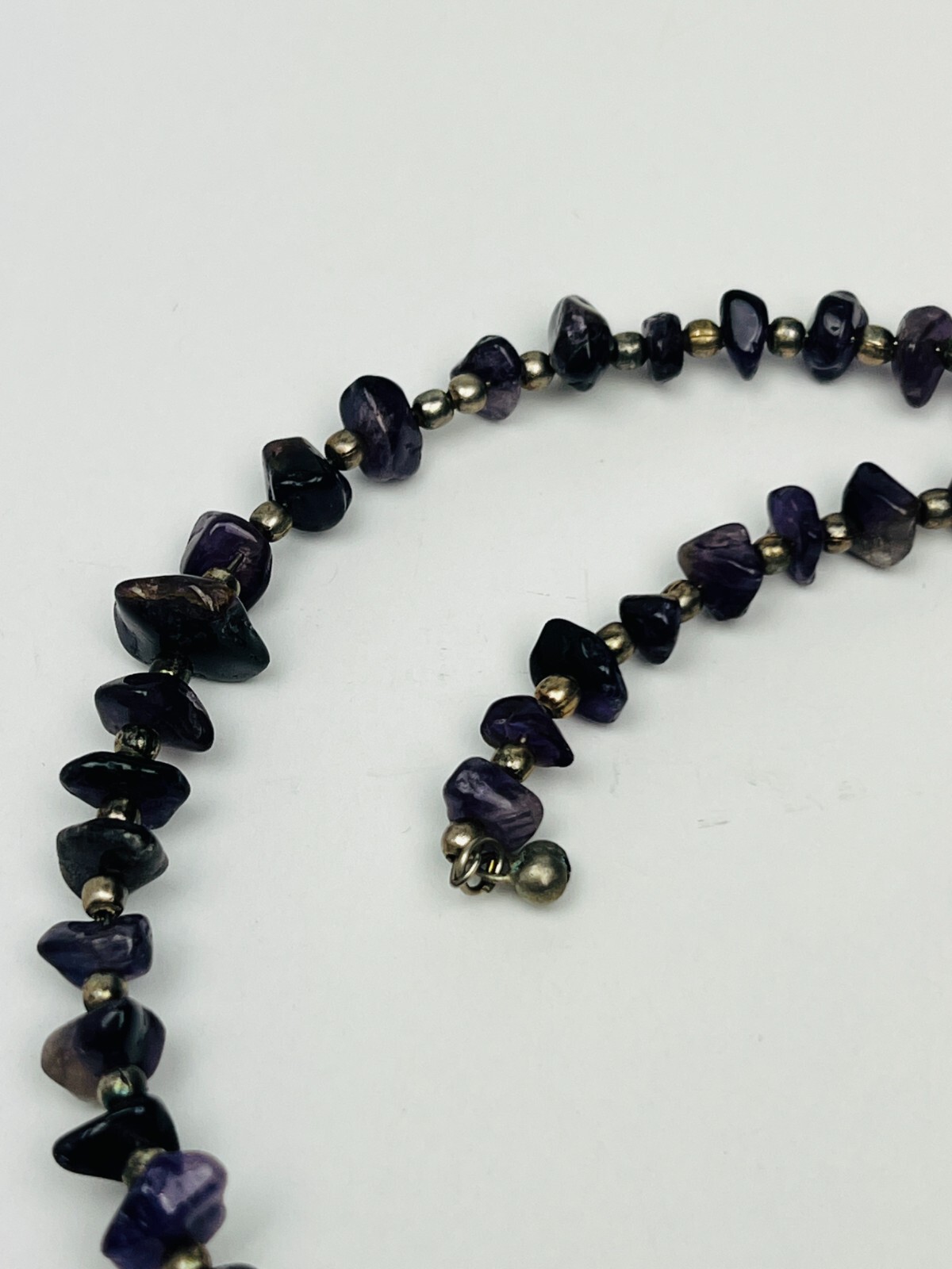Vintage Amethyst Gemstone Beaded Wired Cluster Necklace Choker