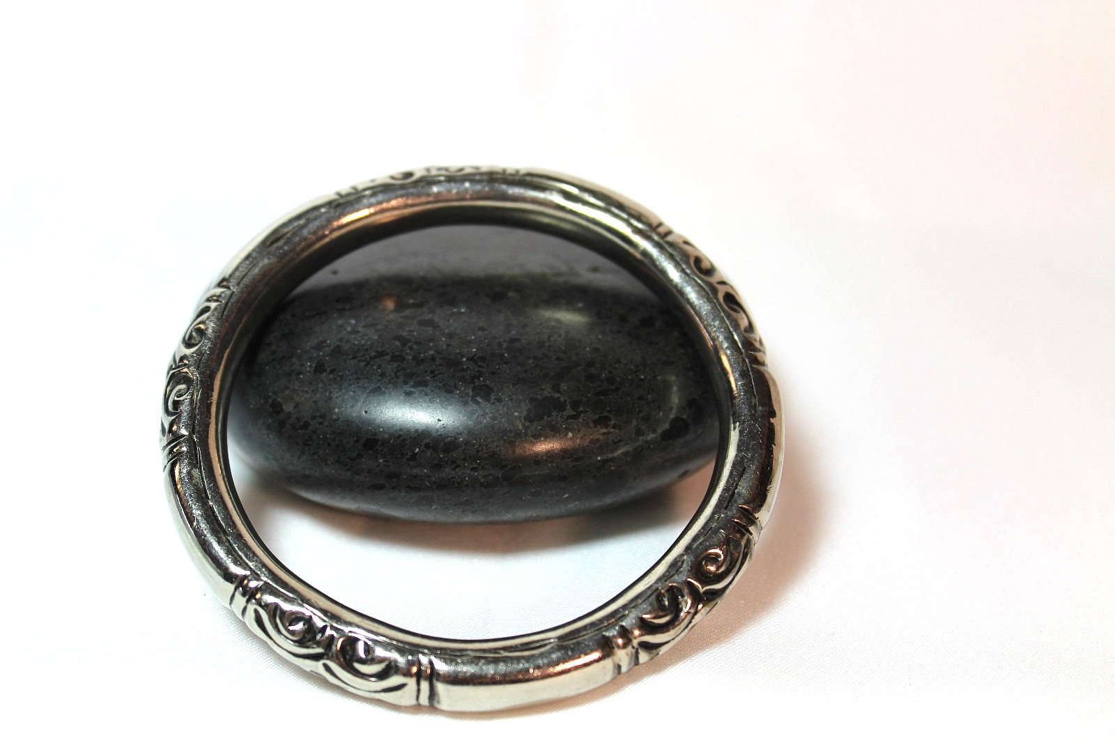 33.6g Vintage Deco Sterling Silver 925 Plated Chinese Rattling Bangle Bracelet