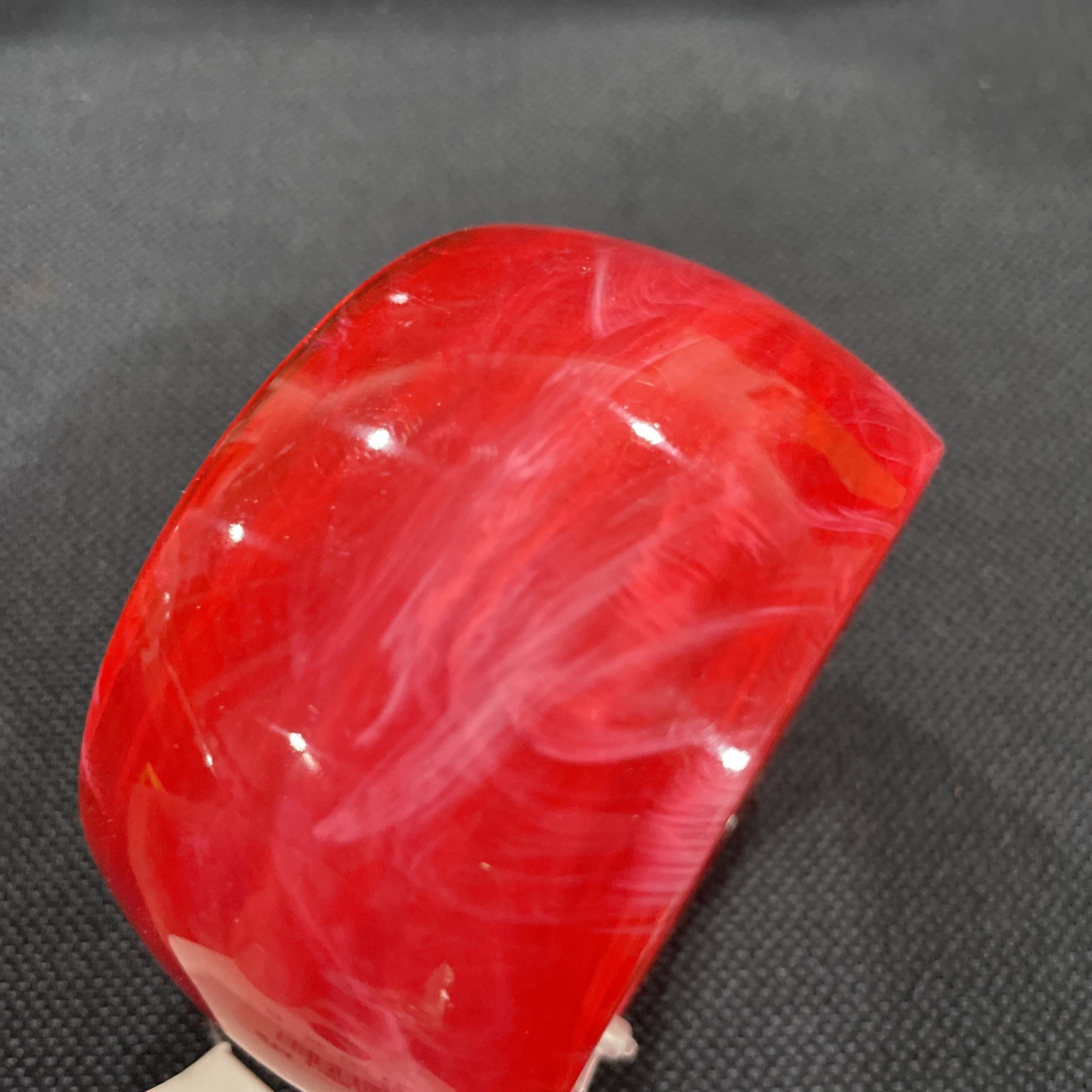 Vintage Lucite Acrylic Red Bangle Bracelet extra wide G40