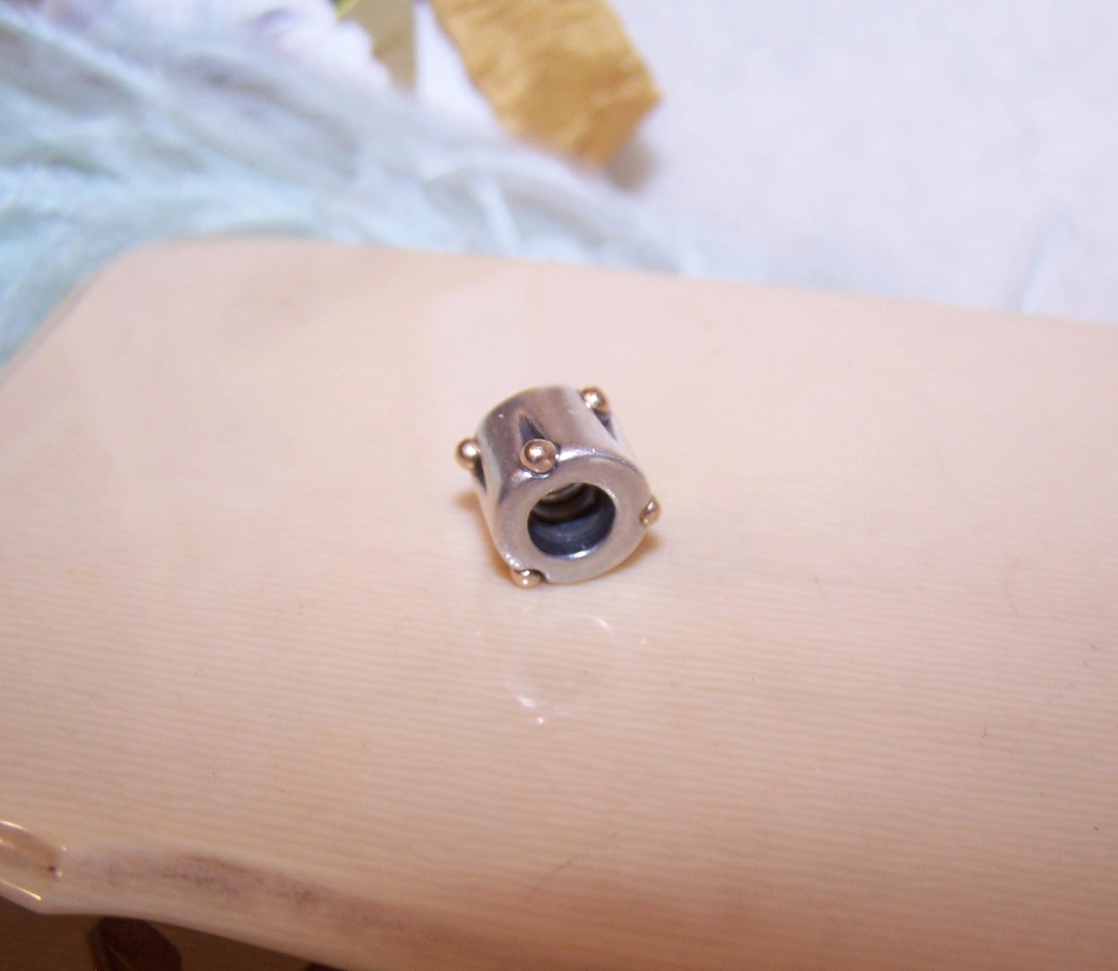 PANDORA Sterling Silver Yellow Gold Drum Charm #790229 – Retired