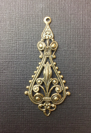27703 – 2 Pc Filigree Dangle Jewelry Finding Brass Ox