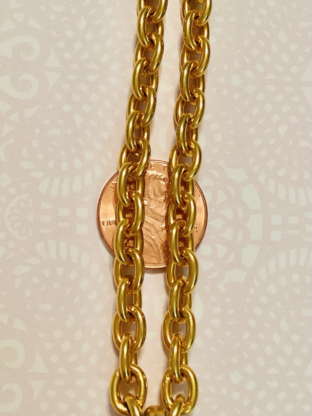 FT Paris High End Vtg Chunky Matte Gold Tone RARE Castle Pendant Necklace 32” 💛