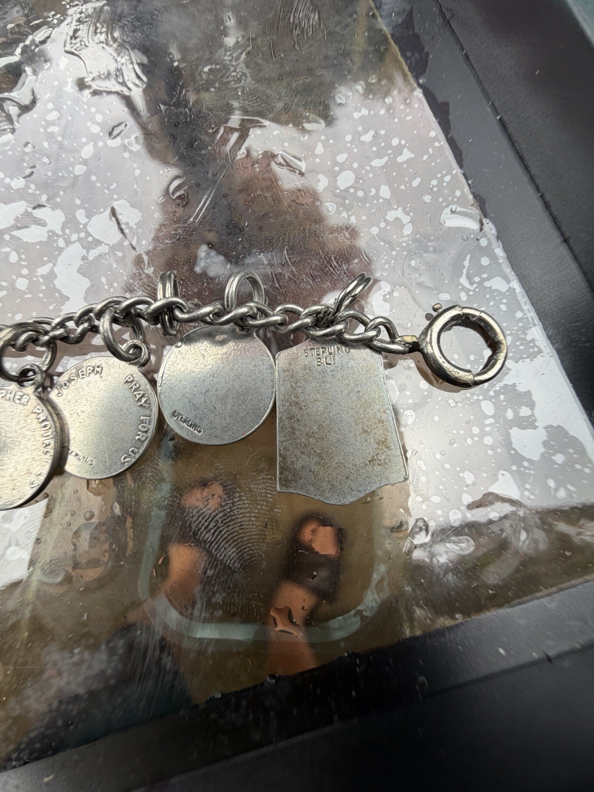 Vintage Sterling Religious Charm Bracelet